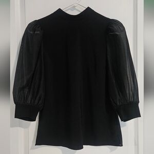 Ted Baker Classic Black Top With See Through Sleeves
